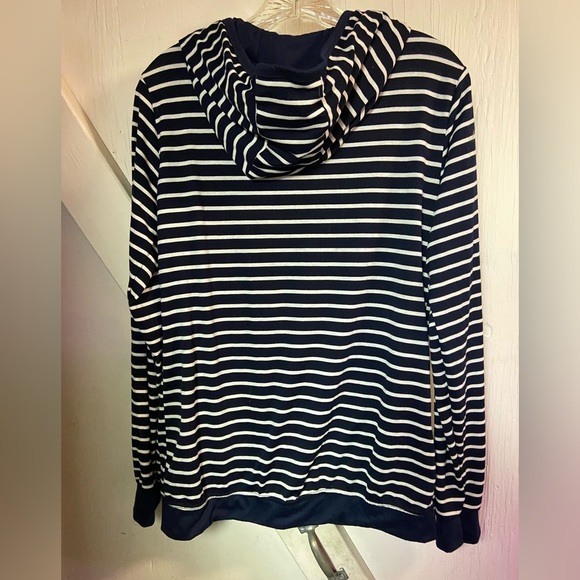 Mengsha Longsleeve striped hoodie ladies medium  full zip split kangaroo - Picture 5 of 6